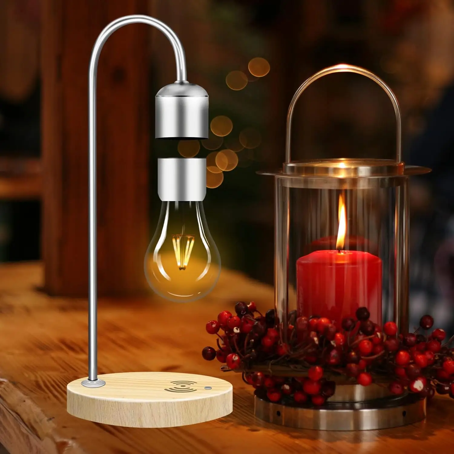 Magnetic Levitating Floating Lamp Wireless LED Light Bulb Desk Lamp, Unique Home Decor & Perfect Business Gifts