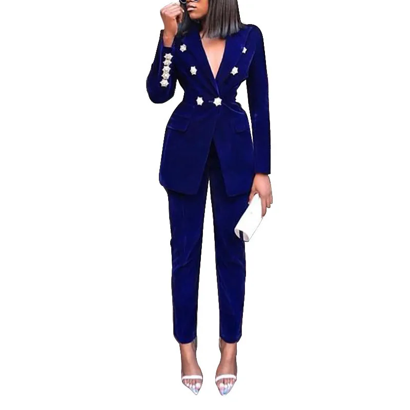 Hot Selling 2 Pieces Business Suit Sets Office Lady Work Wear Women Formal Suits Blazer Jacket Vest Pants Set