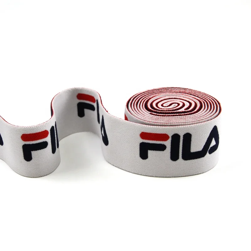 Custom Elastic Band Strap Soft Jacquard LOGO Woven Polyester Jacquard Logo Elastic Webbing For Underwear and Waistbands