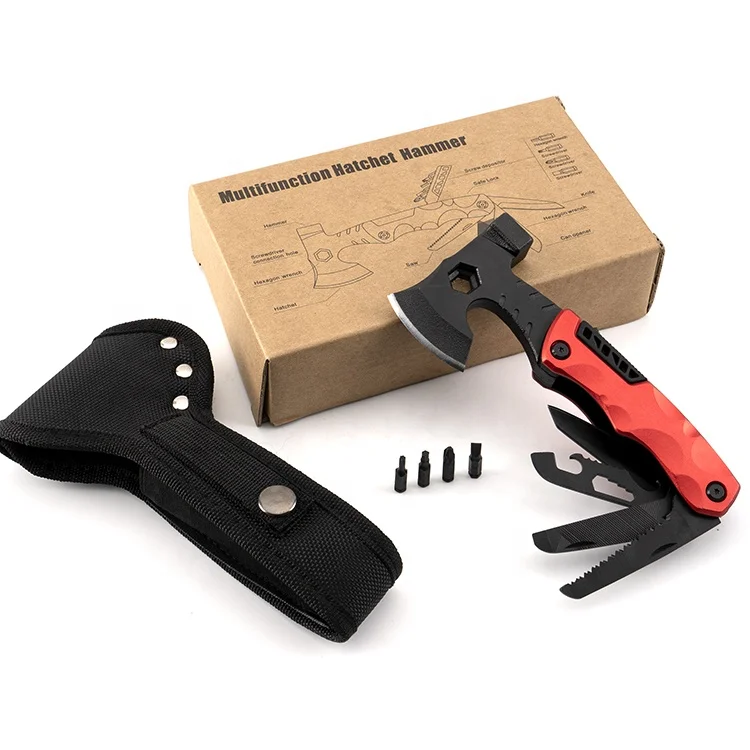New cross-border multi-functional vehicle fire axe outdoor camping mountaineering hammer with axe portable combination tools