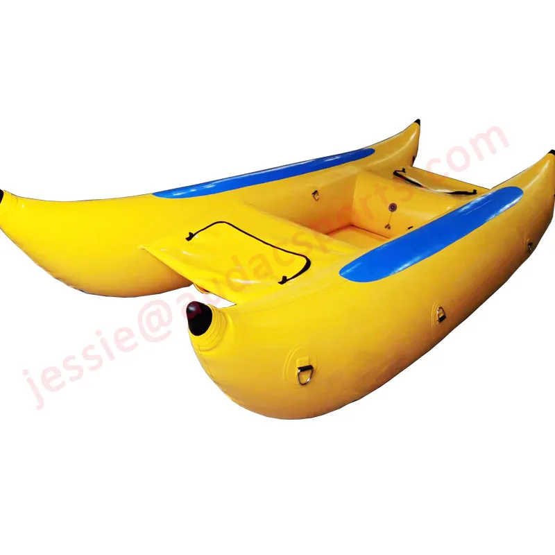 Customized River Waterplay Crafts Inflatable Whitewater Cataraft Cat tubes Inflatable Catarafts Pontoon Boat for Sale