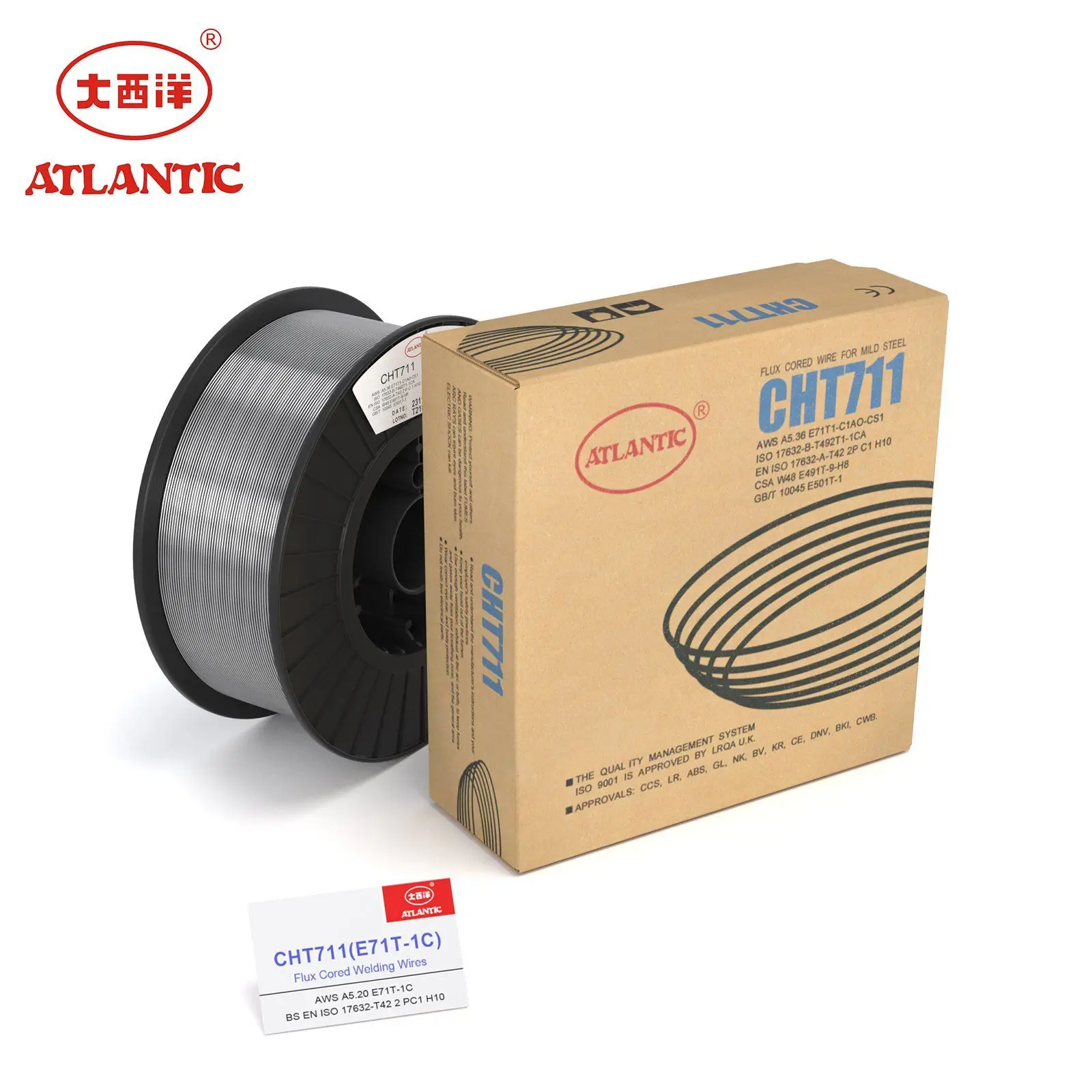 Заводская компания Atlantic OEM ODM 15 кг/катушка Cht711 1 2 мм/1 6 мм E71t-1c флюсовый сердечник