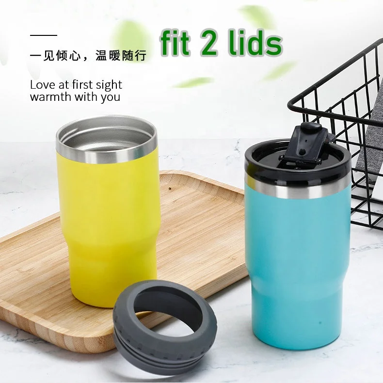 Custom 4 in 1 stainless steel beer bottle cooler insulator 14oz cola can vacuum 2 lids yeticooler wine cooler