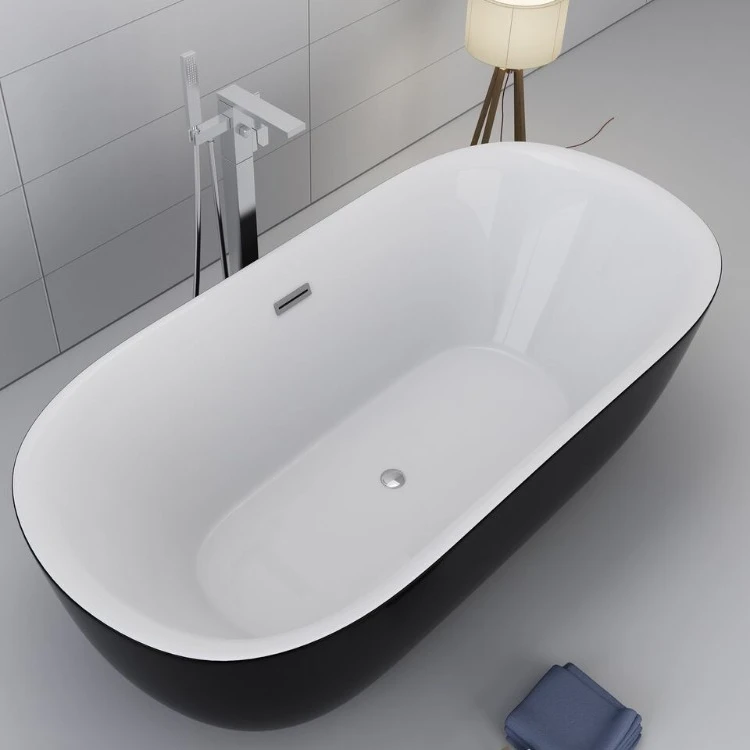 Black Free Standing Acrylic Bathtub with factory Price