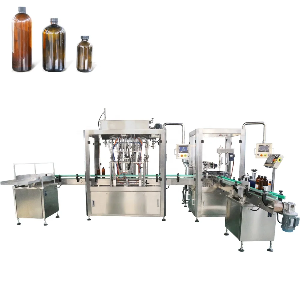 Automatic Shampoo And Conditioner Big Glass Bottle Application Intelligent Filling Capping Labeling Machine
