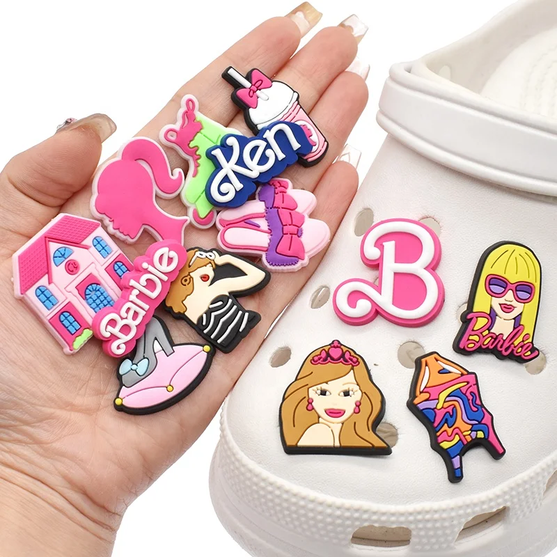 Wholesale Shoe Charms barbi croc Charms Clogs Crocks barbi pink Girls Croc shoe Charms