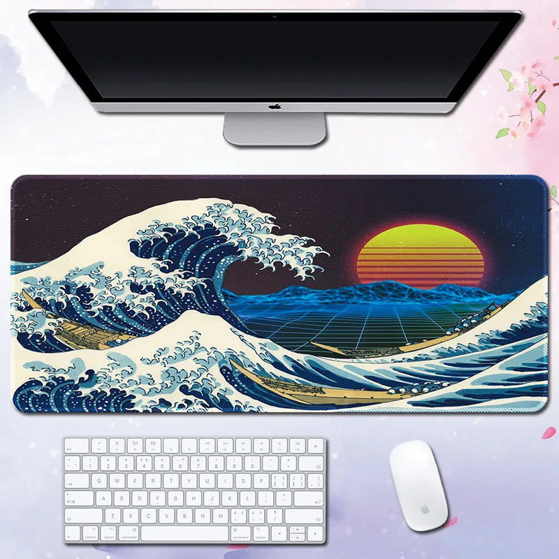 Custom Design Printed Large XXL Extended Natural Rubber polyester Cloth Gaming Desk Mat Mouse Pad