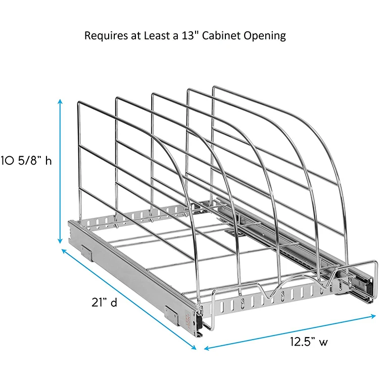 Cutting Board Rack Home Organizer Kitchen 3 Tier Metal Pot Rack Pot And Pan Sliding Rack