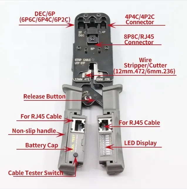 Good quality Crimping Tool With Tester For 8p 6p 4p 022 Multi Functional Network Tool