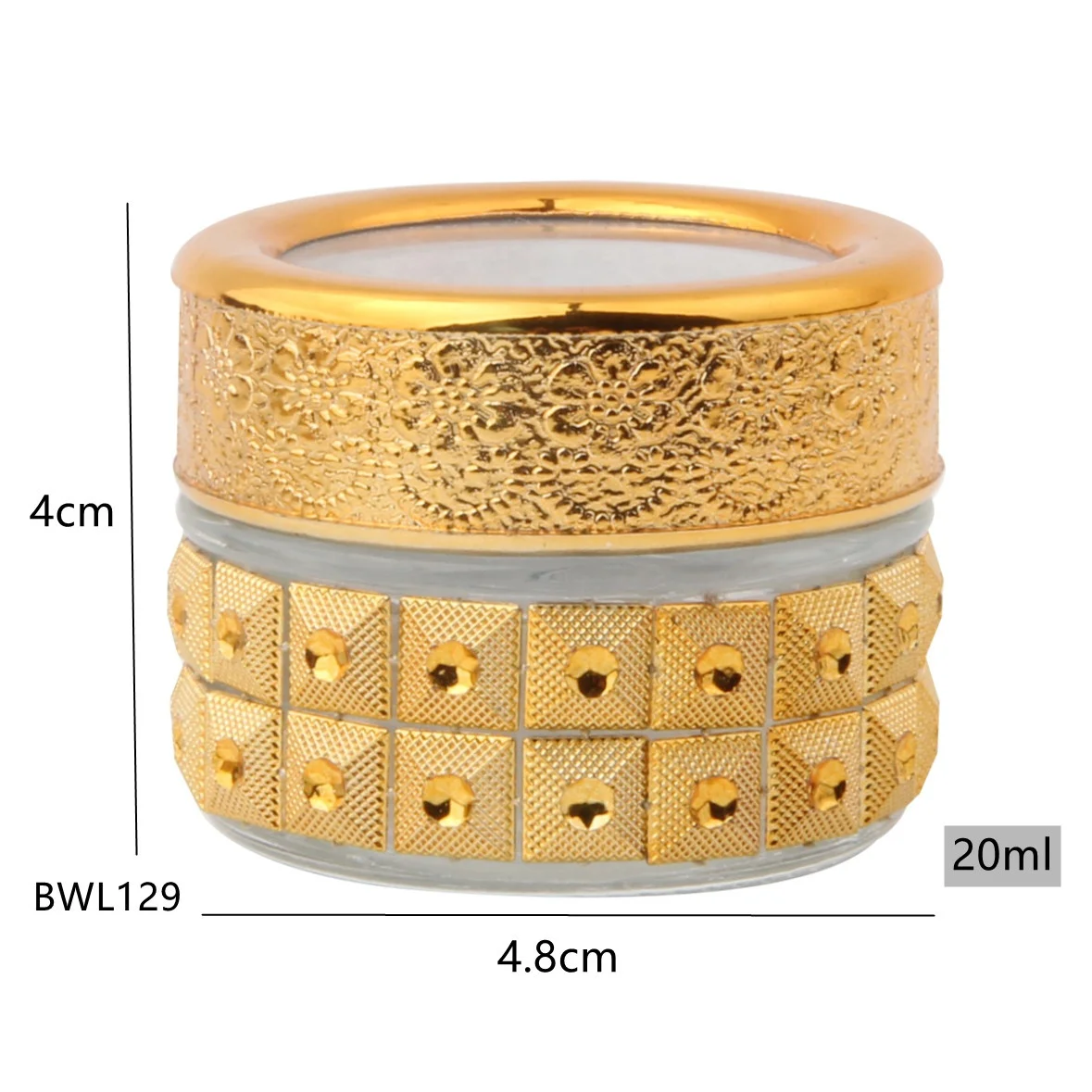 20ml Saffron Glass Spice Storage Jar Hot Sale Arabiac Oud Luxury Glass Saffron Bakhoor Jar Packaging