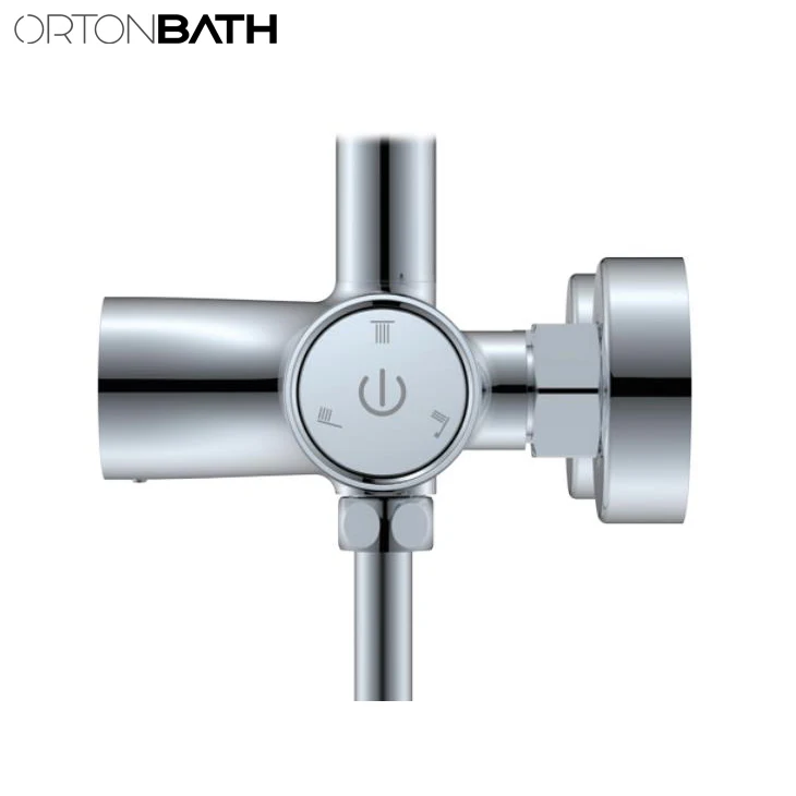 ORTONBATH Round Base Black Mount Bathroom Single Lever Brushed Nickel Kitchen Sink Thermostatic Faucet Basin Mixer Water Tap