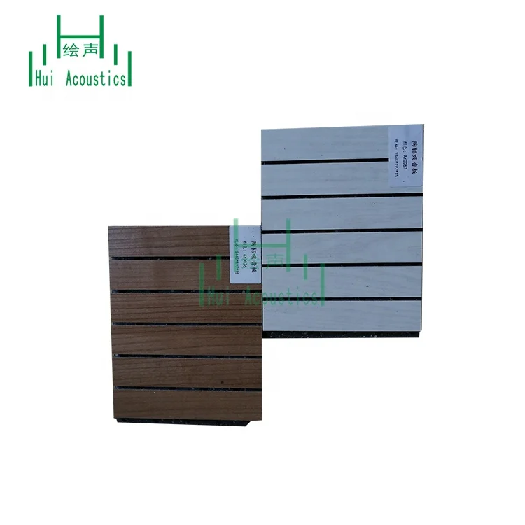 MDF Wooden Groovy Acoustic Wall Panels Textured MDF Wall Paneling MDF Grooved Soundproof Panels