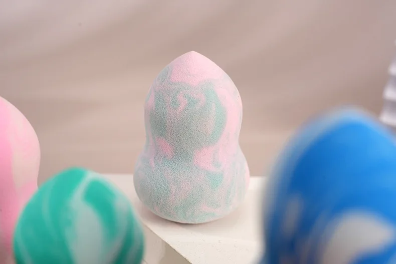 Hydrophilic Marbled Salmon Colorful Beauty Egg Blender Sponge for Makeup