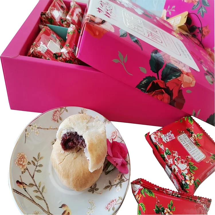500 g Box Chinese Specialty Afternoon Tea Snack Rose Stuffing Flowers Pastry Dessert