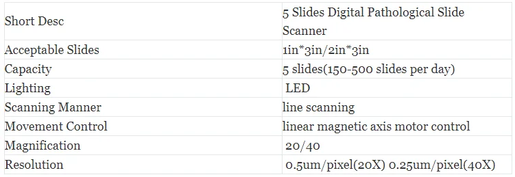 6 Slides Medical Equipment Digital  Microscope Slide Scanner Pathology Section Scanner High Ratio Slide Scanner