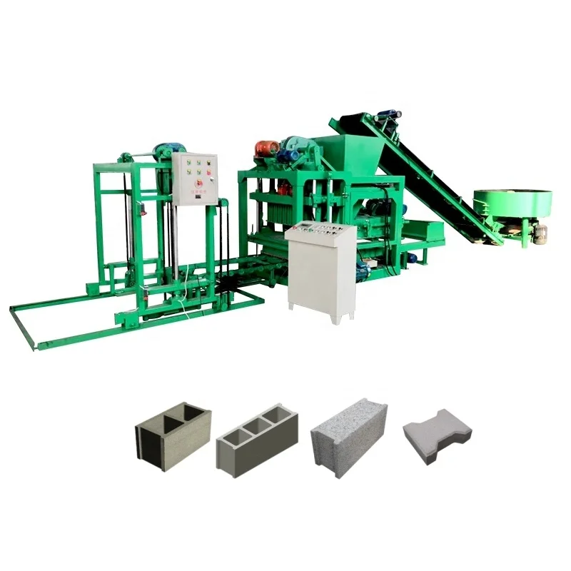 Precast Frogged Brick Blocks Concrete Stretcher Blocks Maker Forming Machines In Jamaica Peru Dominica Model QTJ4-25D