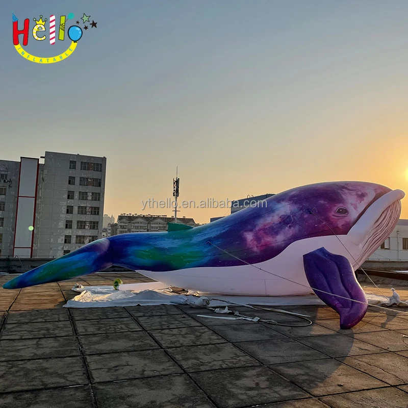 Hot Sale Giant Ocean Zoo Inflatable Decoration Inflatable Blue Whale Shark Sea Animal Dolphin For Advertising