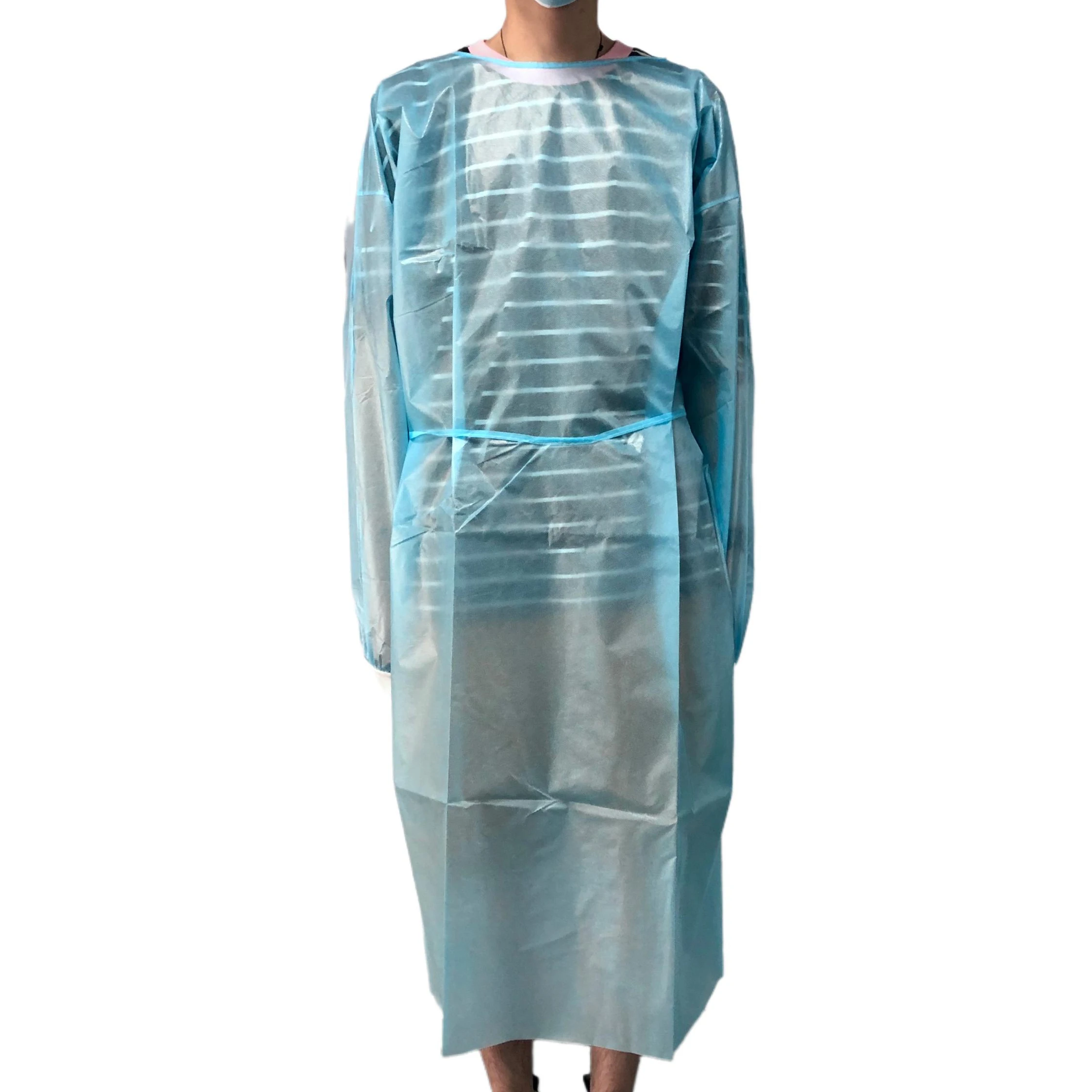 Disposable waterproof aami level 4 pp+pe isolation gowns personal gown