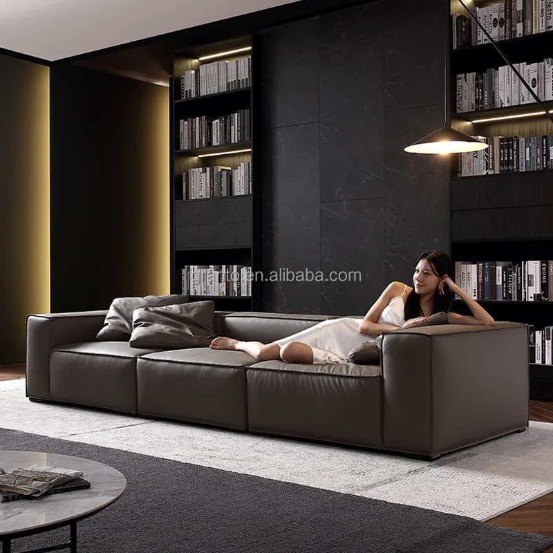 Casual design living long sofa home furniture indoor simple three seater sofa