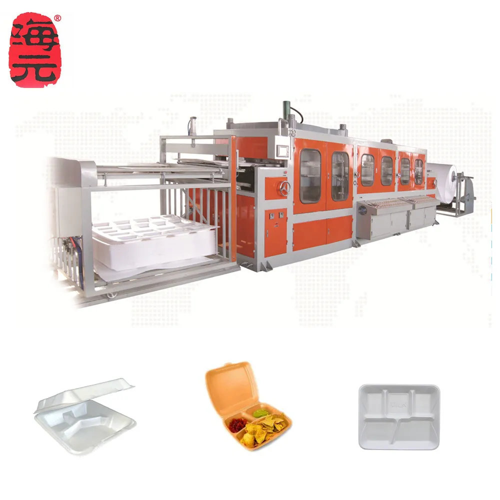 
PS polystyrene styrofoam disposable thermocol plate /foam plastic food box thermoforming machine 
