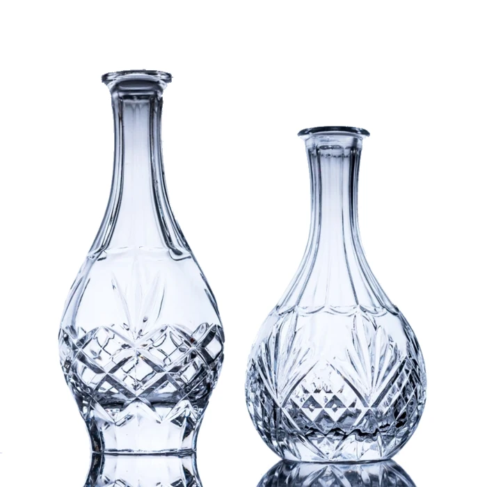 Super flint round glass empty custom design glass bottles