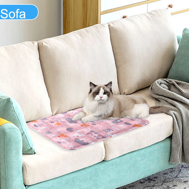 Cat and Dog Cooling Blanket Lightweight Pet Blanket Machine Washable Summer Pet Cooling Mat Dog Ice Mat