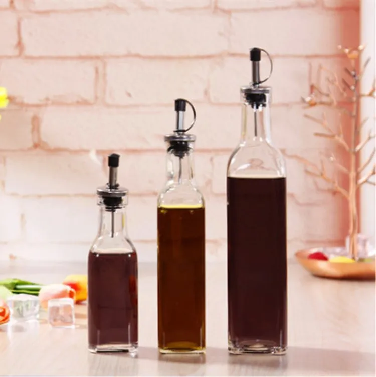 MH743 Olive reusable oil glass bottle transparent sesame oil sauce vinegar cooking wine bottle sesame oil bottle 250ML 500ML