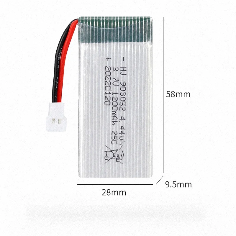 3.7V 800mAh 600mAh Li-polymer Battery 903052  3.7v 1200mAh Li Ion 4.44Wh Battery