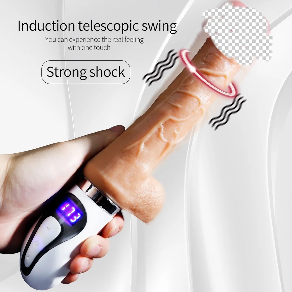 Skin-friendly stretch telescopic gun machine automatic thermostat 42 degrees Celsius woman Realistic silicone dildos