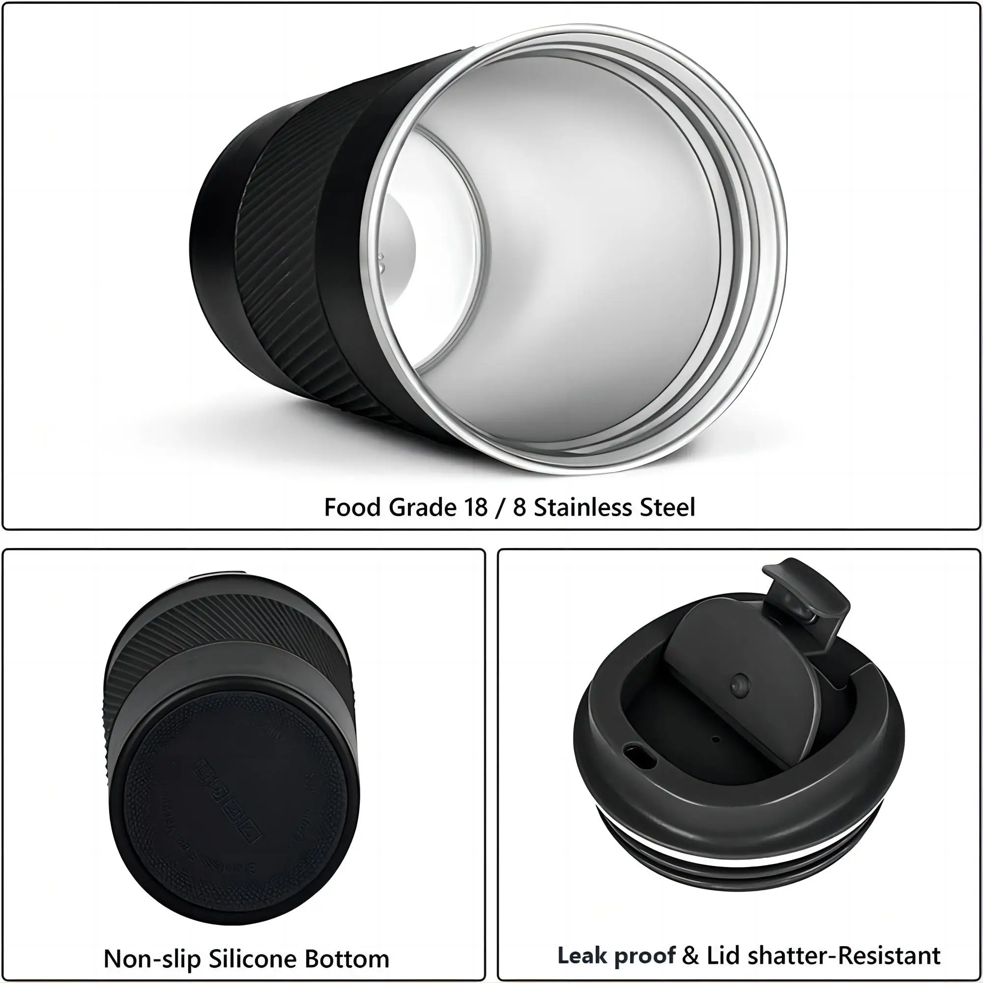 Wholesale 500 ml Travel Double Wall Vacuum Insulated Stainless Steel Coffee Tumbler Cup With Lid