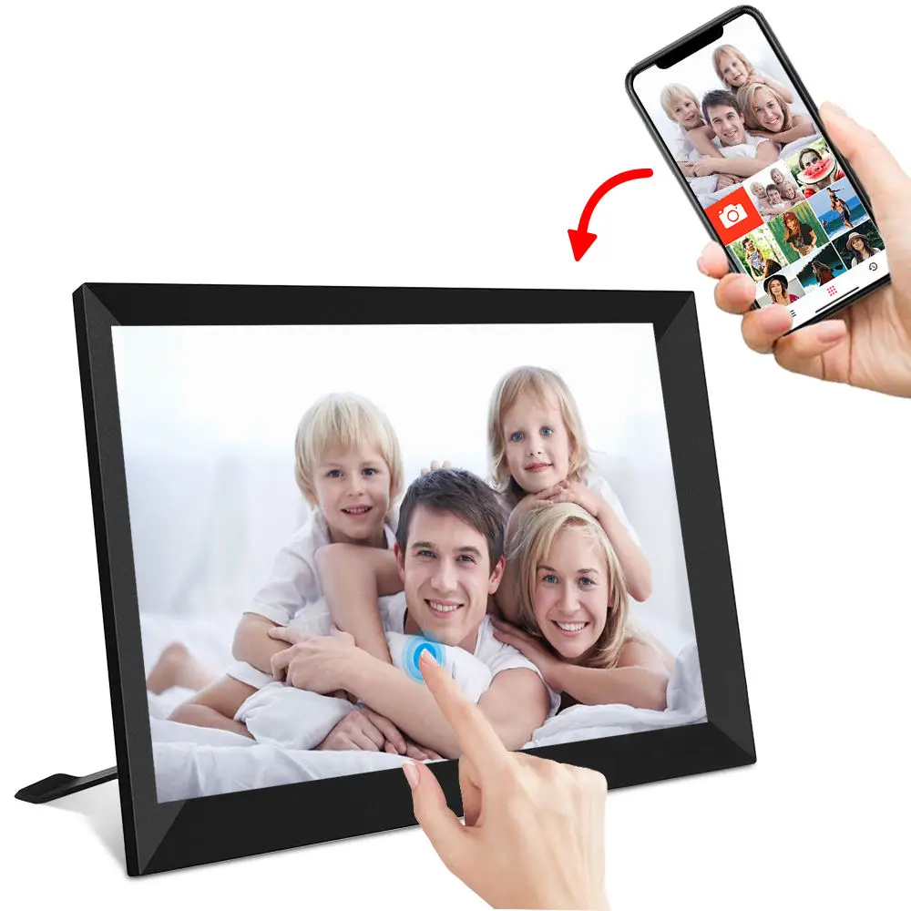 Hot Sales 16gb Storage Auto-rotate Share Photos Via  App Wifi 10.1 Inch Led Digital Frame Photo video frame 7 8 10 12 21.5 inch