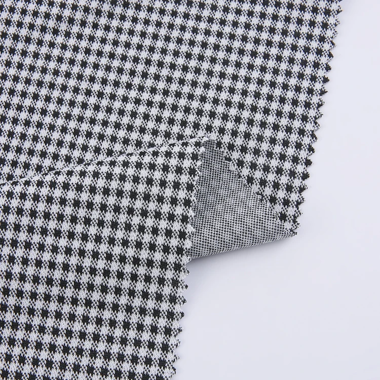 New arrival dress fabric material 95%POLY 5%SP stretch jacquard ecossais fabric for woman dress