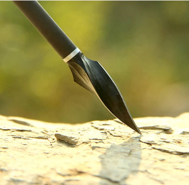 125 Grain Archery One Piece Arrow Point  Carbon Steel Broadhead Tip for Compound Bow Crossbow for Outdoor Shooting