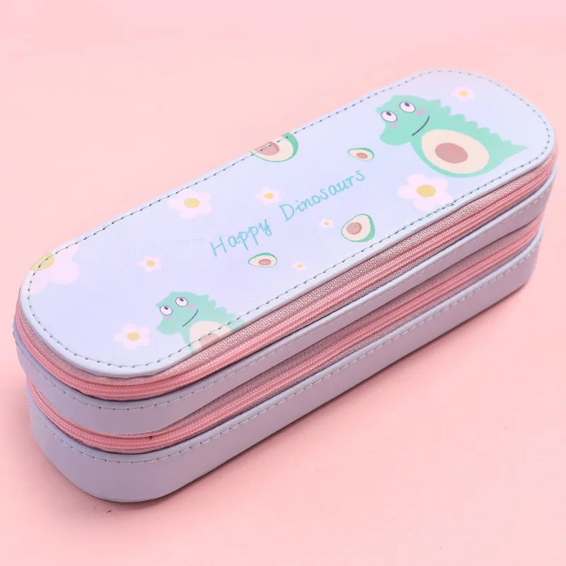 2023 Promotional Large Capacity Cute Pencil Bag Cute Durable Makeup Bag Zipper Pencil Case With Compartment