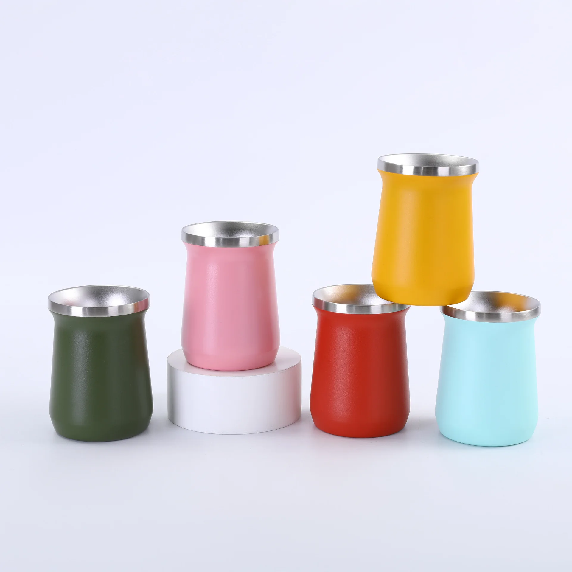 Food Grade 8Oz 240Ml Argentine Stainless Steel Yerba Mate Cup With Straw