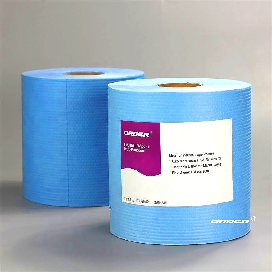 Factory Manufacture jumbo Roll non-woven absorbs oils All-Purpose industrial medium-duty Cleaning Rags