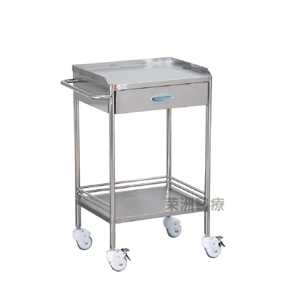 GOOD QUALITY Stainless Steel Diagnostic Surgical Hospital Furniture Equipment Dressing Trolley Anesthesia Trolley