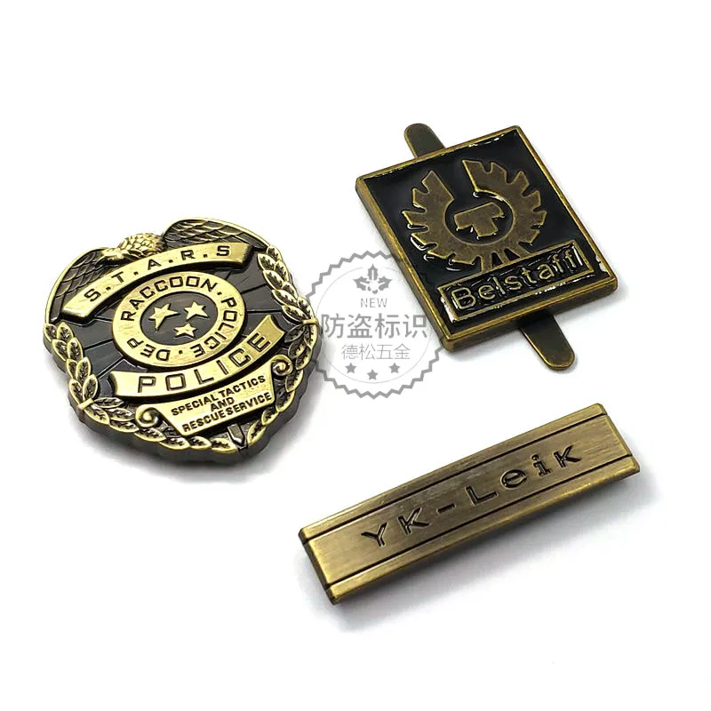 Fashion bag accessory brand plate bag logo custom metal tags for bags laser