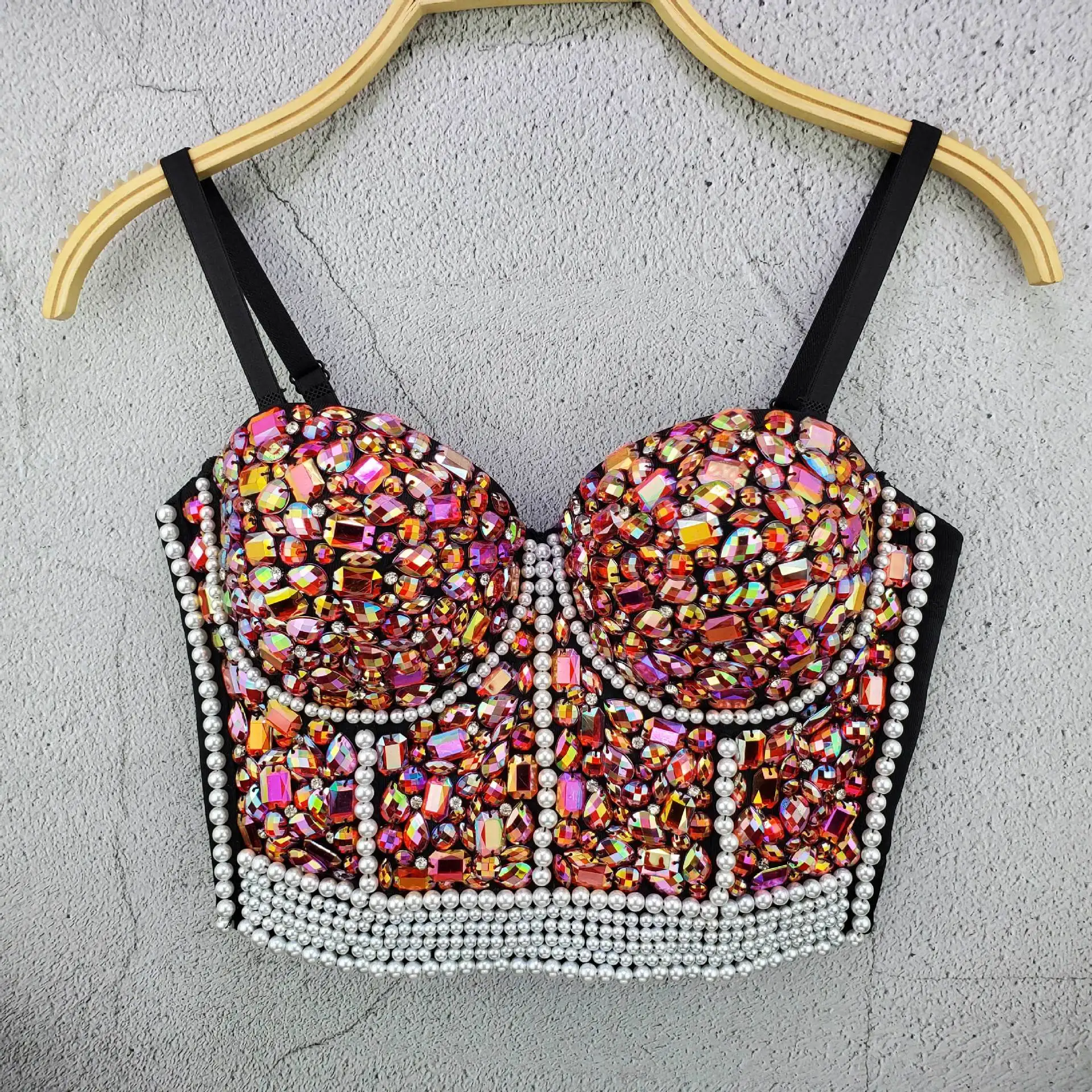 Летний новый модный однотонный комплект с бюстгальтером без бретелек корейский маленький жилет поясом