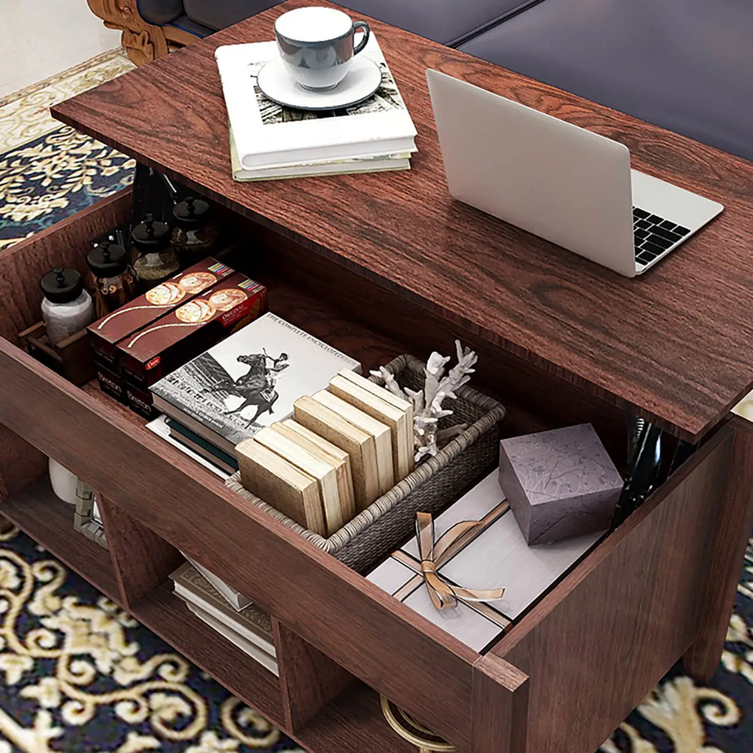 USA fast delivery stable construction sintered stone coffee table adjustable coffee table with storage