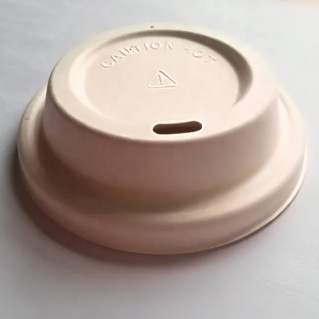 
100% Biodegradable bagasse pulp paper coffee cup lid 