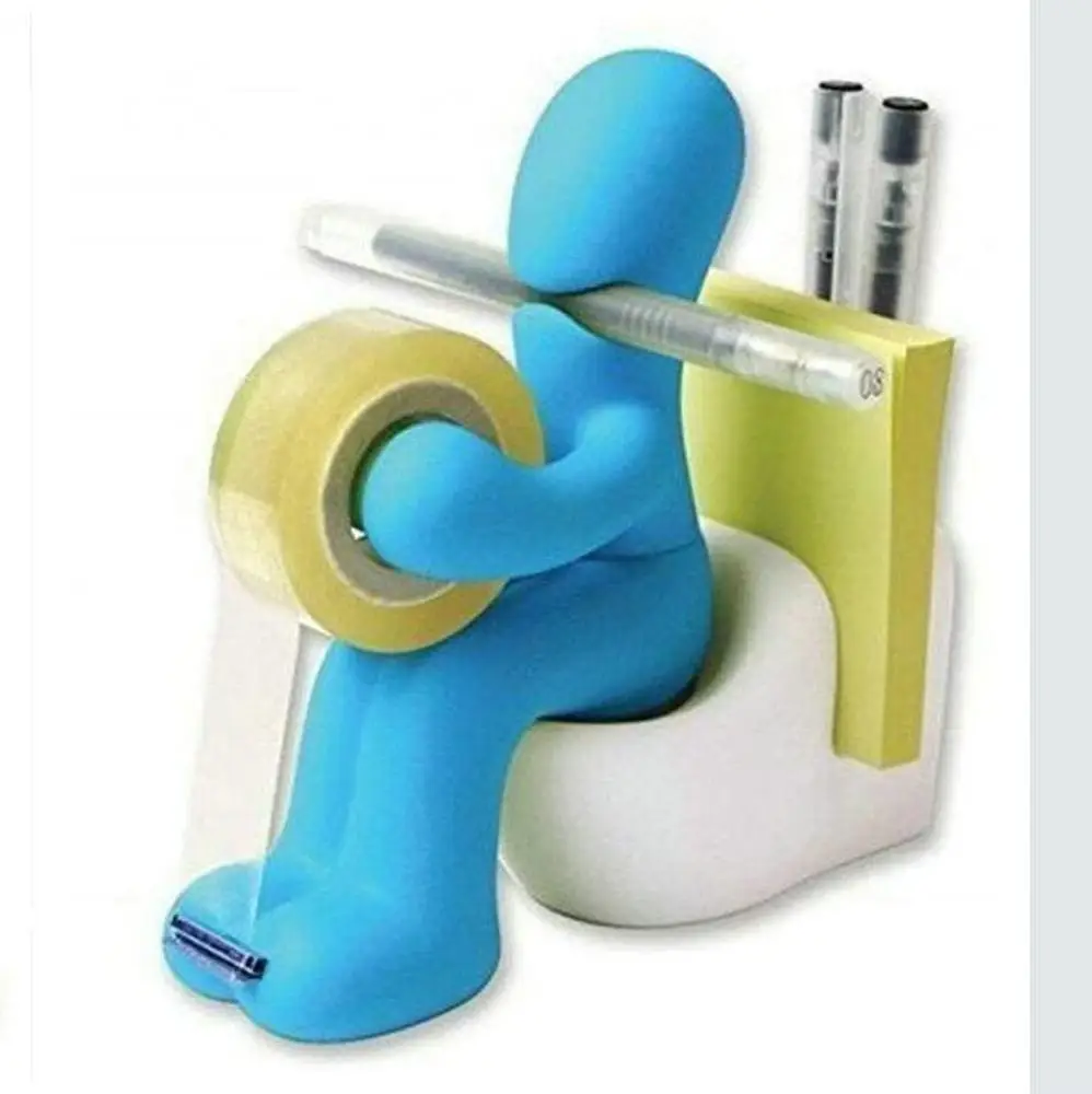 
Originality Cube Butt Station Desk Accessory Tape Dispenser Pen Memo Holder Clip Magnet Storage Blue 