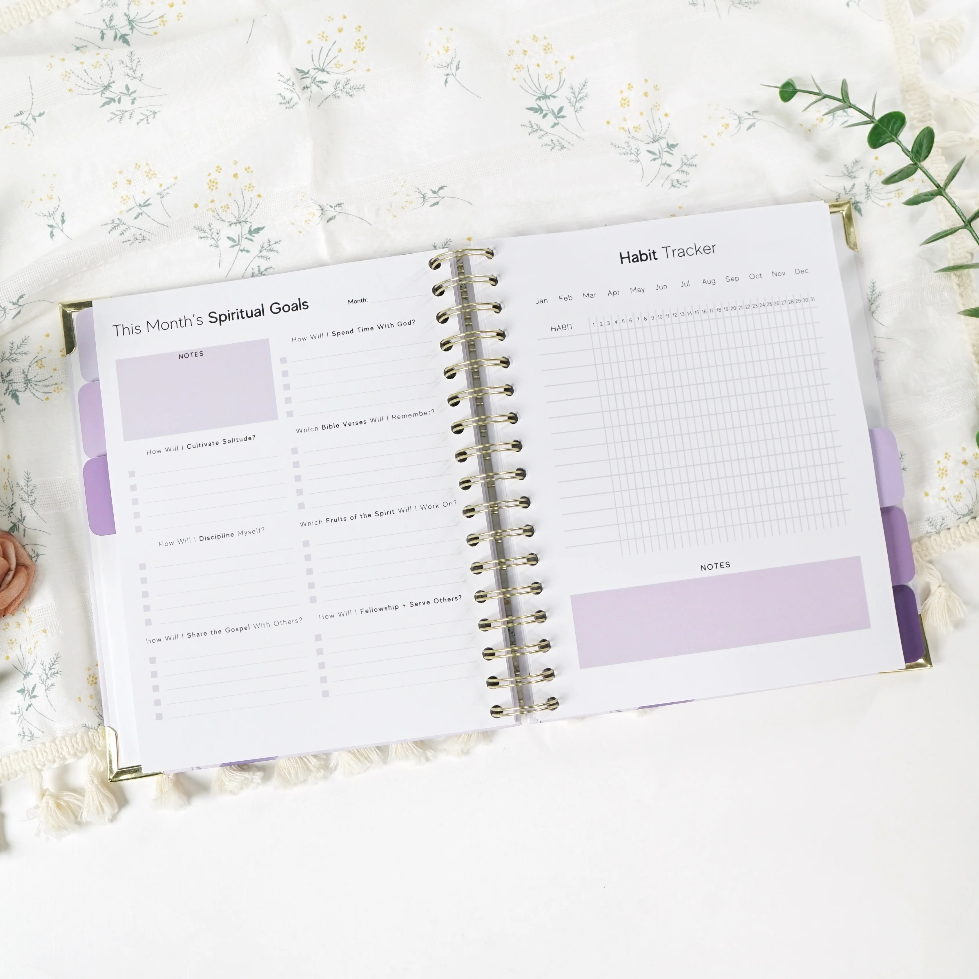 2025 New Product Custom Prayer Journal Planner Printing Hardcover Gratitude Self Care Notebook Wellness Prayer Journal For Women