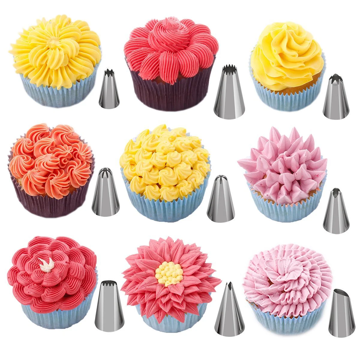 207pcs/set Cake Turntable Set Multifunction Cake Decorating Kit Pastry Tube Fondant Tool Party Kitchen Dessert Baking Supplies