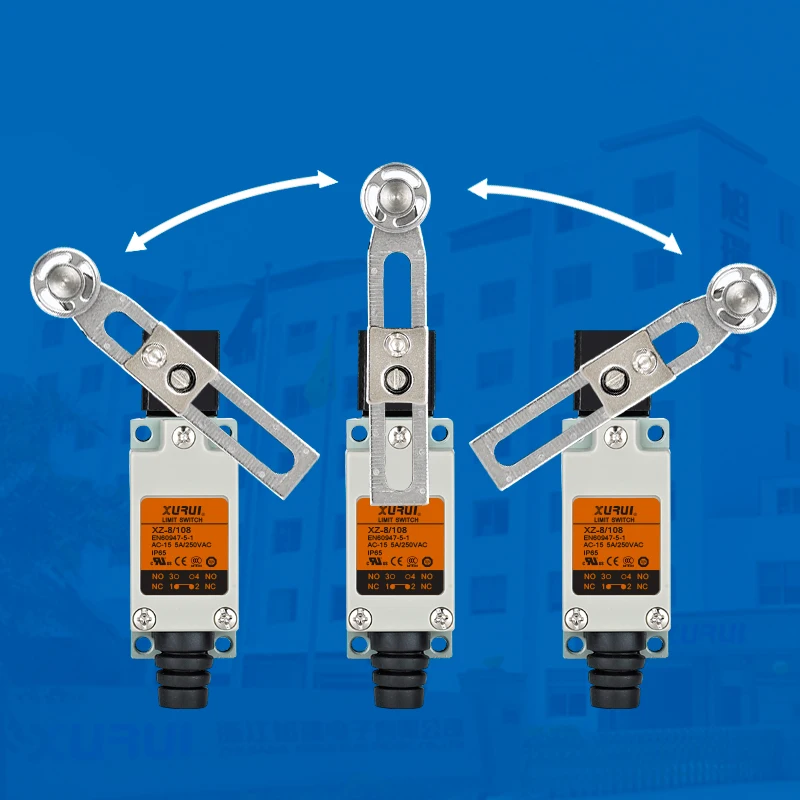 5A 250V adjustable rotary roller lever travelling limit switch