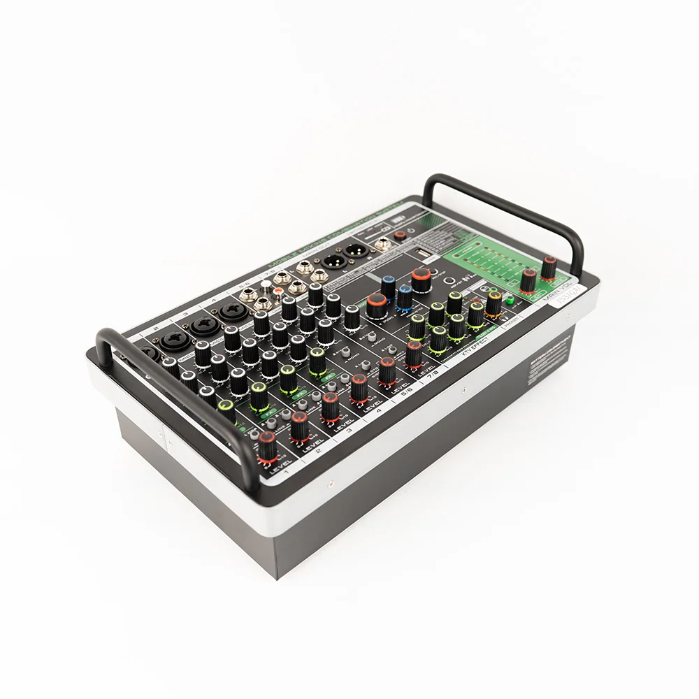 Portable 18000 MAh Battery Powered 8 Channel Dj Controller 99 DSP DJ Mixer USB Digital Sound Amplifier Live Audio Mixer