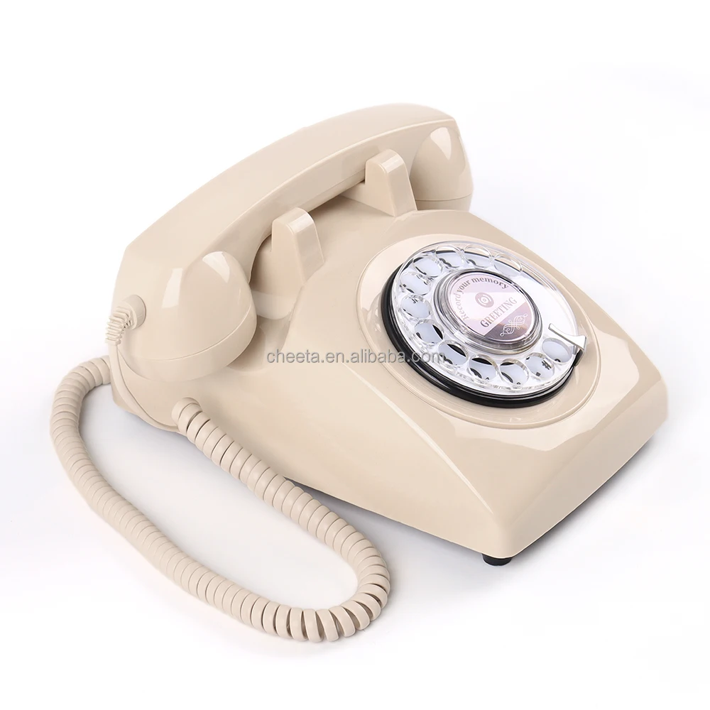 CHEETA Manufacturer Landline Phone Antique Style Rotary Audio Guestbook Phone Recorder  For Church