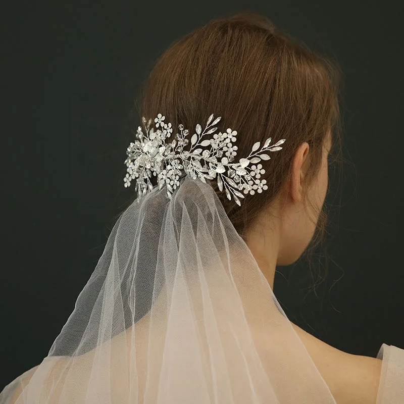 Роскошные свадебные аксессуары со стразами головной убор ручной работы Металлические Листья Свадебные Заколки для невесты для женщин