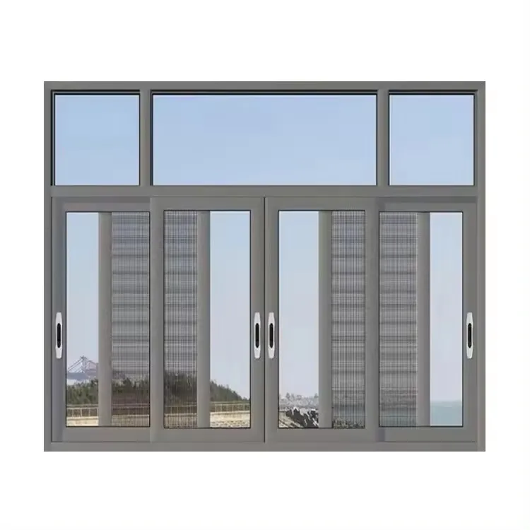 Modern custom soundproof house slide window heat & cold insulation double glazed aluminum sliding glass doors and windows
