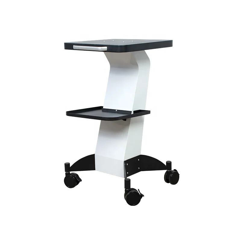 New design Beauty Machine Trolley White+Black Beauty Spa Salon PVC Trolley With 4 wheels